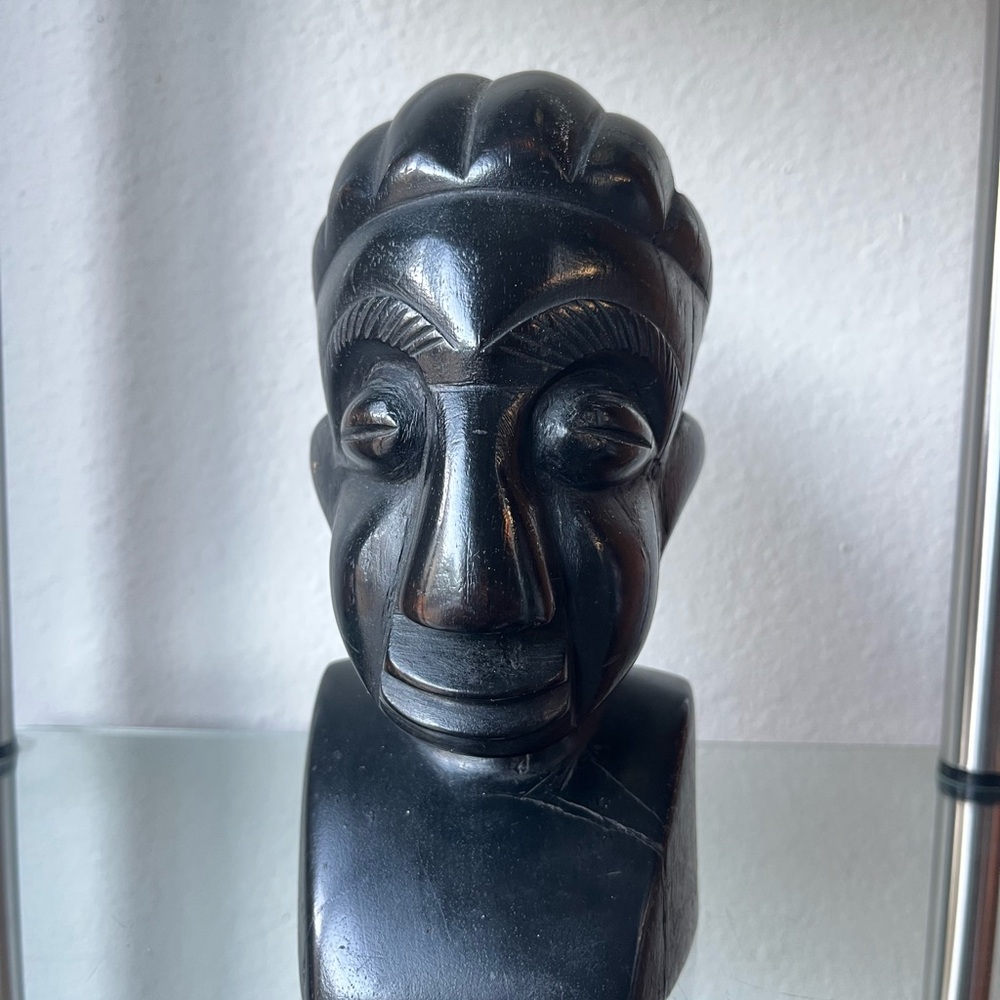 Handcrafted Black Wooden Sculpture